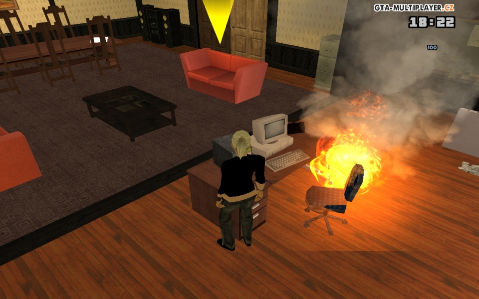 office burning studio