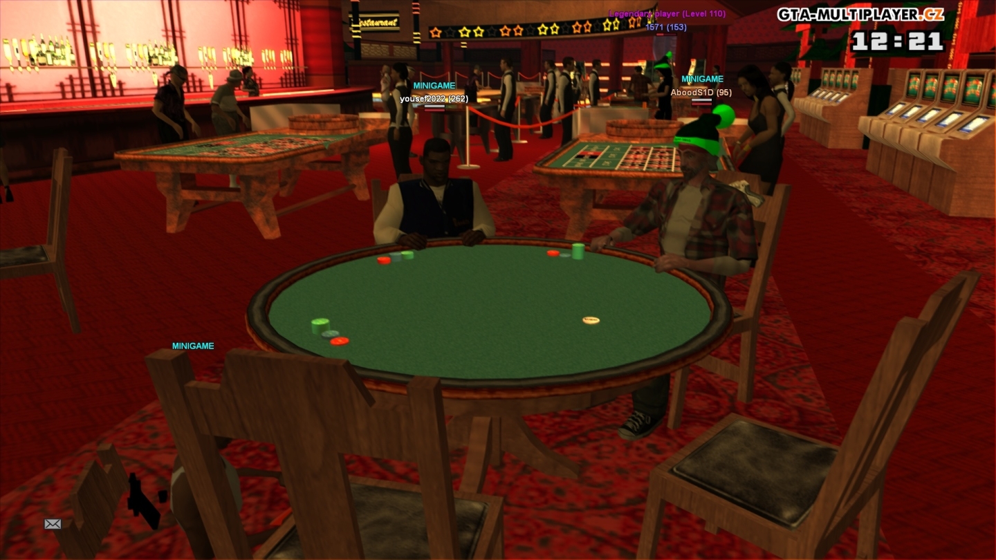 Two guys playing poker