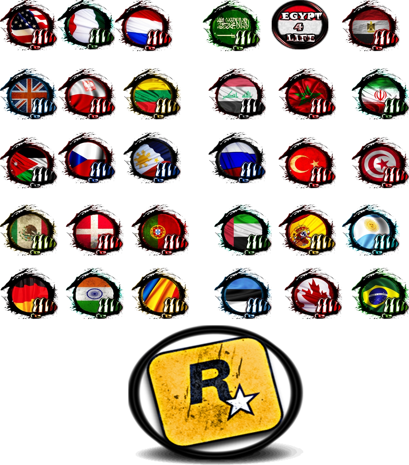 Fist Icons For Flags