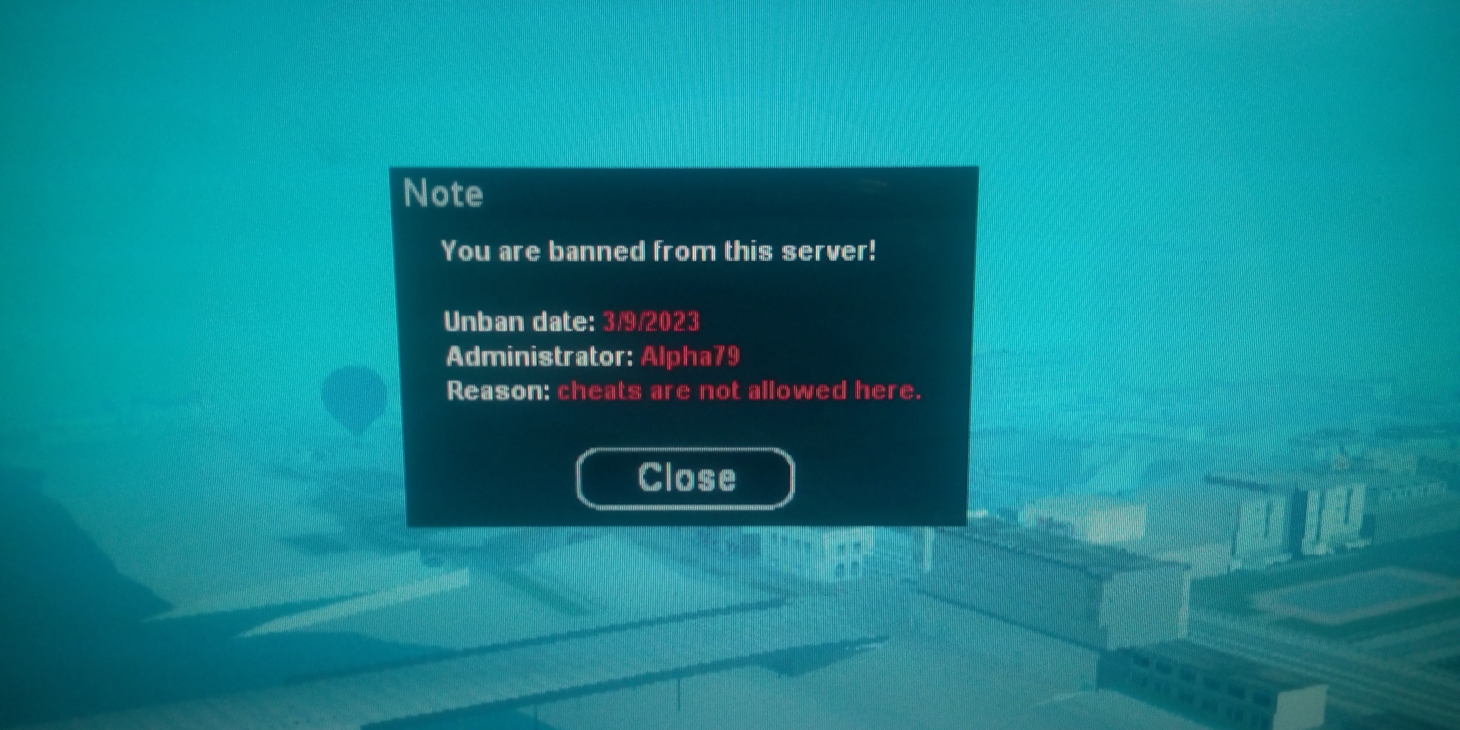 banned when im afk without any reason 