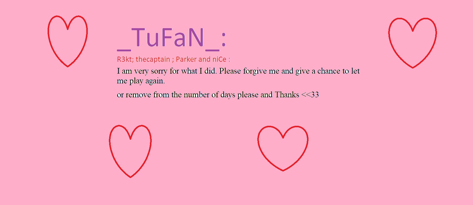 Admins i'm Sry <<33 :'(