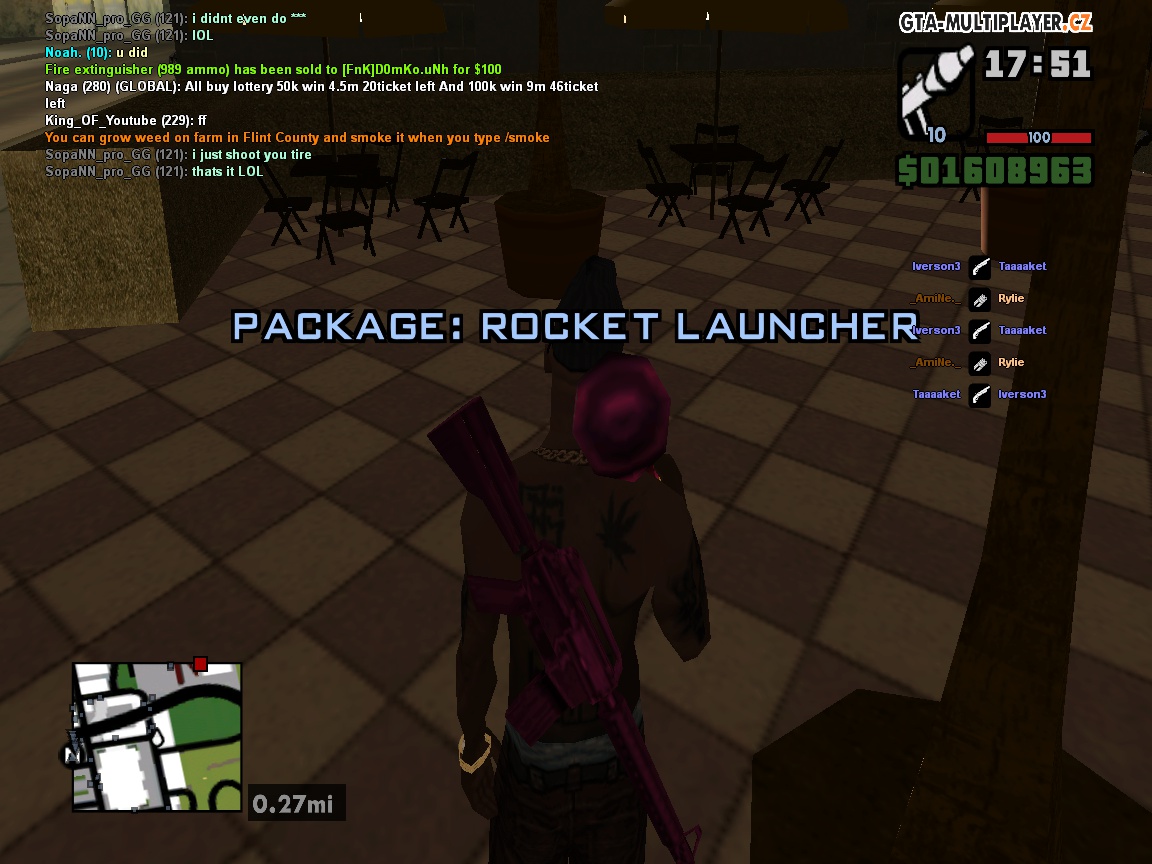 10 rocket launcher from package hide 1 !