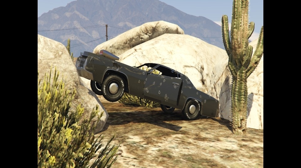 The Car stuck in Rock