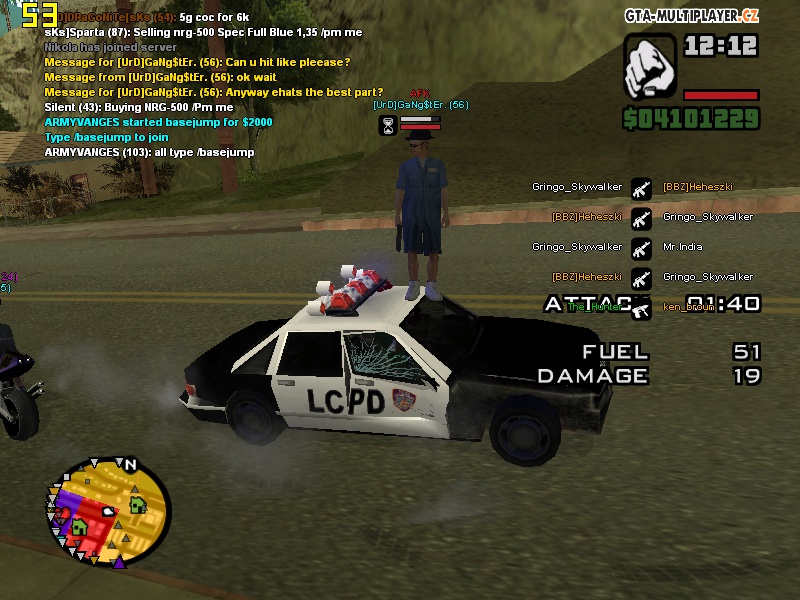 GaNg$tEr top of my liberty city gta 3 police car.