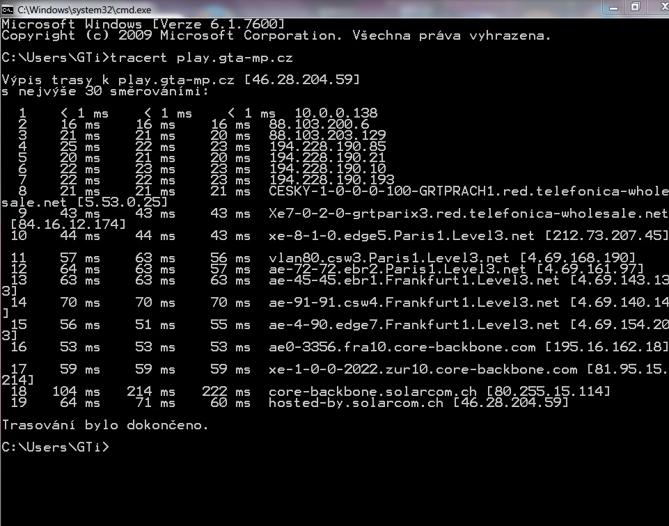 Traceroute GTi