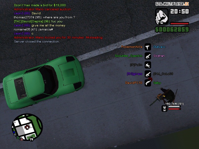 gg mano kicked me for misleading when i said im leaving and auction a car for 0 rip you piece of shit admin