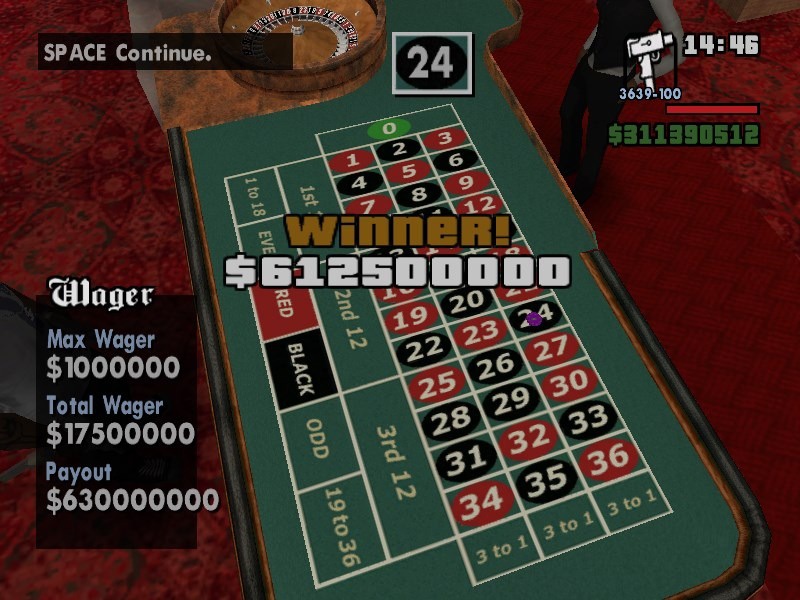 Winning $612,500,000 in Roulette (single player)