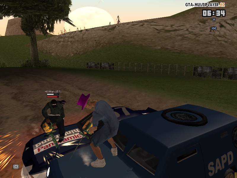 With HitMan Chainsaw The Vehicles :D