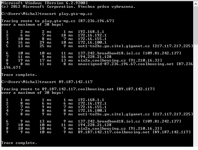 tracert play.gta-mp.cz