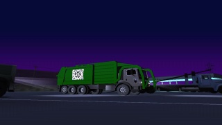 8 wheeled Trash truck