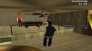 Playing pool with Carl and Rowy.