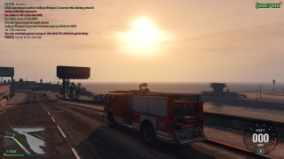 firetruck sunset