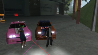 Me and my friend Tanshi with our Ft Hotring racer cars