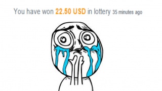 You have won 22.50 USD in lottery.