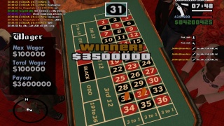 3.5m on number 31, roulette :)