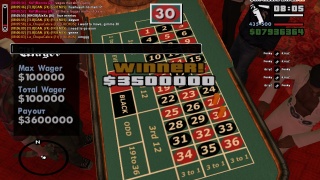 3.5m on number 30, roulette :)